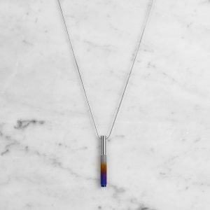 NECKLACE / VERTICAL / LINEAR / BURNT STEEL