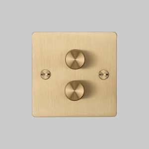 2G Dimmer Brass