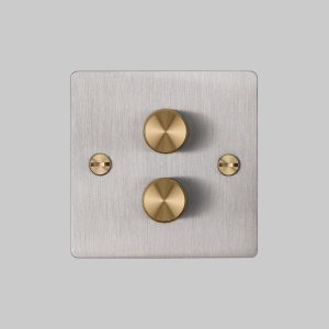 2G Dimmer Steel / Brass