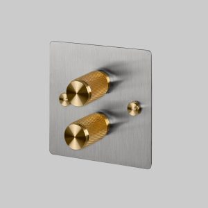 2G Dimmer Steel / Brass