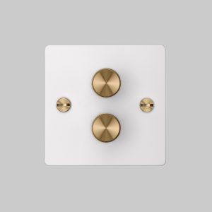 2G Dimmer White / Brass