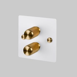 2G Dimmer White / Brass