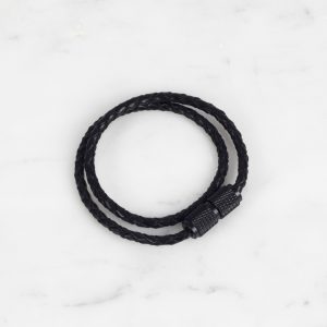 Double Bracelet/ Male / BLACK /  Small 40cm