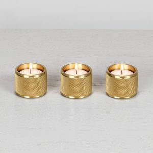 TEALIGHT CANDLE HOLDER / TRIBLE / BRASS